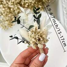 1/2/4/6/8/10/12 piezas Mini flores secas, ramos de dama de honor, botonadura para hombres, manualidades DIY, decoración del hogar, adecuado para boda, Navidad, Halloween, Acción de Gracias, decoración de otoño