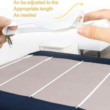 4PCS Bed Sheet Clips,Adjustable Bed Sheet Straps, Elastic Sheet Straps Suspenders Clips For Bedding,Fitted Bed Sheet Grippers To Keep Your Sheets In Place - Black and White - View 6