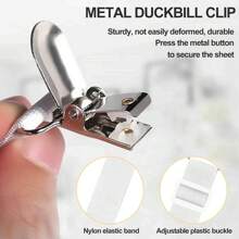 4PCS Bed Sheet Clips,Adjustable Bed Sheet Straps, Elastic Sheet Straps Suspenders Clips For Bedding,Fitted Bed Sheet Grippers To Keep Your Sheets In Place - Black and White - View 5