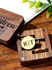 1Pair Custom Engraved Cufflinks With Box Personalized Name Cufflinks, Custom Black/ Gold/ Silver/ Rose Gold Cufflinks, Unique Men's Accessory Perfect Wedding Groomsmen, Best Man, Father's Day, Birthday, Anniversary, Business Gift Ideal For Dad, Husband, Boyfriend, Groom, Or Businessman - Elegant And Timeless Keepsake, Handcrafted Custom Jewelry - Style 3 - View 4