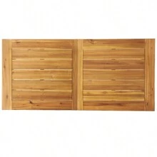 Della Acacia Wood Dining Table, Natural Stained With Rustic Metal, 32.25 In X 69 In X 29.5 In, Brown, Grey - 米色 - 查看 9