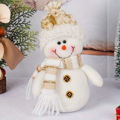 1pc Christmas Snowman Figurine - Nordic Style Home Decor, Holiday Table Centerpiece, Birthday/Wedding/Anniversary/Party Gift, Creative Desktop Ornament, Santa Claus Snowman Plush Doll, Christmas Decoration, Christmas Gift, Room Decor, Christmas Party Supplies