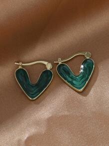 一对心形耳环，镂空心形设计，甜美耳环，情人节礼物 - 愛心款 - 查看 3