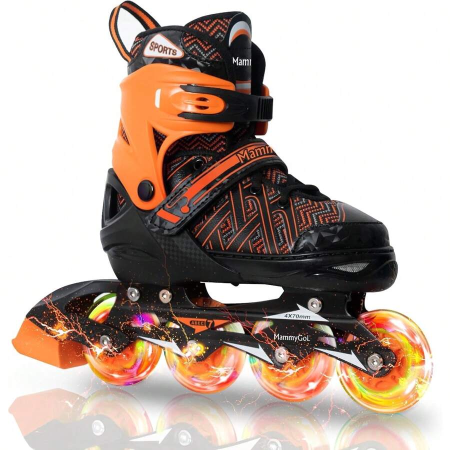 Adjustable Inline Skates For Kids,Roller Skates With Featuring All Illuminating Wheels - Beginner Skates For Girls And Boys,Youth Teens