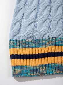 Toamnă Iarnă Nou Unisex Lejer, Casual, Stilul Colegiu, tiv, Blocare de culoare, Coardă răsucită în dungi, Trim pentru unghii, rever cu umăr căzut, Pulover cu mânecă lungă