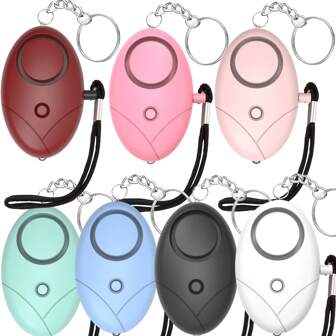 安全声音个人报警器，1 件装 130DB 个人安全报警器钥匙扣，带 LED 灯，适用于女性、男性和老年人的紧急安全警报器