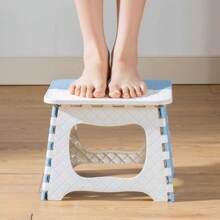 Folding Chair Sturdy Multipurpose Chair With Handle Safe Climbing Home Children Practical Table Furniture - Baby Blue - View 4