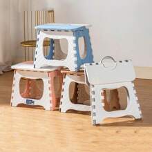 Folding Chair Sturdy Multipurpose Chair With Handle Safe Climbing Home Children Practical Table Furniture - Baby Blue - View 7