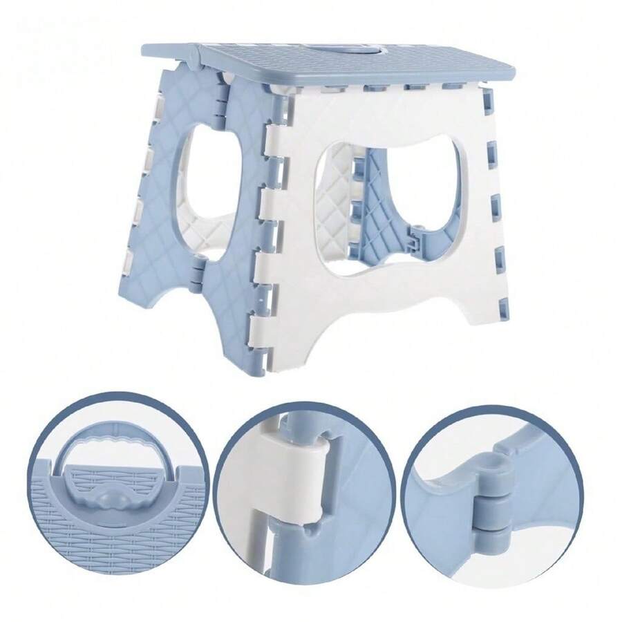 Folding Chair Sturdy Multipurpose Chair With Handle Safe Climbing Home Children Practical Table Furniture - Baby Blue - View 1