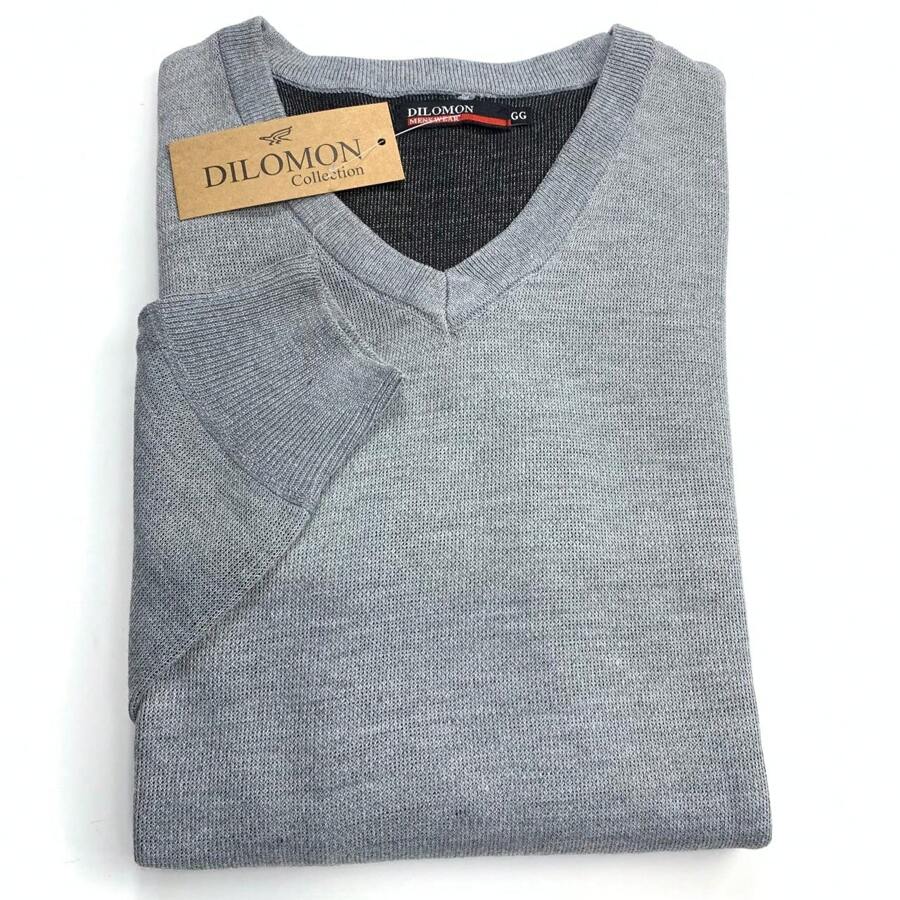 Dilomon Men's Basic Plain Sweatshirt R-02 - Màu Xám nhạt - Xem 1