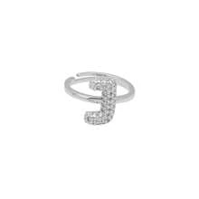 1pc New Cubic Zirconia 26 Letter Finger Ring Silver Plated Women Fashion Jewelry Letter Initial Wedding Rings