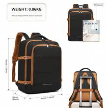 30L Lightweight Carry-On Cabin Size Multi-Function Travel Backpack Water-Resistant Laptop Bag Fits Underseat Ideal For Weekend Trips School Business Men And Women - Black-1 - View 4