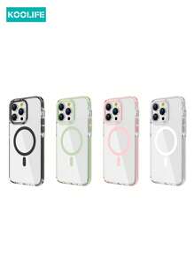 Koolife 1 tấm ốp lưng PC trong suốt 2.0mm có sạc không dây từ tính, chân đế có lỗ dây đeo có thể tháo rời, lớp lót màu bên hông, khung ống kính đúc, ốp lưng bảo vệ toàn diện cho điện thoại tương thích với iPhone 17 ProMax/17/17 Pro/17 Air/16/16 Pro/16 Plus/16 ProMax/11/11 Pro/11 ProMax/12/12 Pro/12 ProMax/13/13 Pro/13 Plus/14/14 Pro/14 Plus/14 ProMax/15/15 Pro/15 Plus/15 ProMax - màu xanh lá - Xem 9