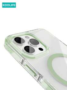 Koolife 1 tấm ốp lưng PC trong suốt 2.0mm có sạc không dây từ tính, chân đế có lỗ dây đeo có thể tháo rời, lớp lót màu bên hông, khung ống kính đúc, ốp lưng bảo vệ toàn diện cho điện thoại tương thích với iPhone 17 ProMax/17/17 Pro/17 Air/16/16 Pro/16 Plus/16 ProMax/11/11 Pro/11 ProMax/12/12 Pro/12 ProMax/13/13 Pro/13 Plus/14/14 Pro/14 Plus/14 ProMax/15/15 Pro/15 Plus/15 ProMax - màu xanh lá - Xem 4