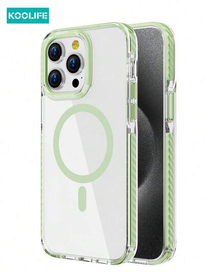 Koolife 1pc الشفافية العالية 2.0 مم الكمبيوتر الخلفي مع الشحن اللاسلكي المغناطيسي ، وقصة ثقب الحبل القابلة للفصل ، وبطانة اللون الجانبي ، إطار العدسة المقولبة ، حالة حماية على هاتف التغطية الكاملة متوافقة مع iPhone 17 Promax/17/17 Pro/13/13/13/16/16/16 Pro/16 Plus/16 Promax/11 Pro/11 Promax/12/12 Pro/12Promax/15/15 Pro/15 Plus/15 Promax | مقاس: iPhone 17 Pro Max