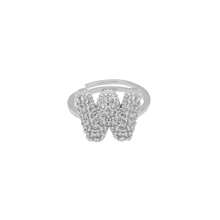 1pc New Cubic Zirconia 26 Letter Finger Ring Silver Plated Women Fashion Jewelry Letter Initial Wedding Rings