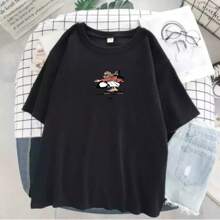 T-SHIRT UNISEX JESUS SKATEBOARD FUN STREETWEAR - 黑色 - 查看 1