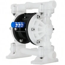 Air-Operated Double Diaphragm Pump, 1/2 In Inlet & Outlet, Polypropylene Body, 8.8 GPM & Max 120PSI, PTFE Diaphragm Pneumatic Transfer Pump For Petroleum, Oil & Low Viscosity Fluids