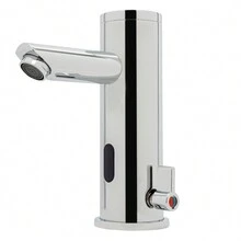 Infrarot Sensor Wasserhahn Silber Waschtischarmatur Badarmatur Waschbecken Armatur Mischbatterie für Badezimmer