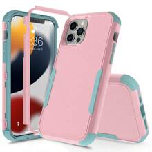 Ốp lưng 3 lớp tương thích với 16 15 14 13 12 11 Pro Max Mini XR XS Max 8 7 15Plus SE 2020 Ốp lưng cứng chống sốc mềm sang trọng, tương thích với Galaxy S24 S24+ S24U S23 S23+ S23U S22 S22+ S22U S21 S21+ S21U S21 FE A12 A13 A32 A33 A52 A14 A53 A54 Ốp lưng - Màu Hồng baby - Xem 2