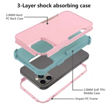 Ốp lưng 3 lớp tương thích với 16 15 14 13 12 11 Pro Max Mini XR XS Max 8 7 15Plus SE 2020 Ốp lưng cứng chống sốc mềm sang trọng, tương thích với Galaxy S24 S24+ S24U S23 S23+ S23U S22 S22+ S22U S21 S21+ S21U S21 FE A12 A13 A32 A33 A52 A14 A53 A54 Ốp lưng - Màu Hồng baby - Xem 7