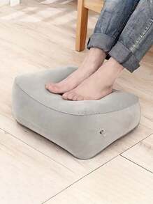 1 Inflatable Travel Foot Mat, Head Pillow, Soft Flocked Pillow, Flight Relaxation Cushion, Foot Cushion, Inflatable Pillow Flocked Inflat Foot Mat Travel Outdoor Massage Footstool Car Airplane Footrest Footrest For Office, Home Relaxation, Inflatable Foot Mat Outdoor Travel Car Airplane Footstool, Camping And Travel Use - Multicolor - View 1