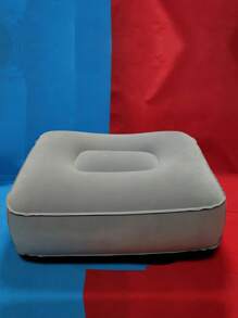 1 Inflatable Travel Foot Mat, Head Pillow, Soft Flocked Pillow, Flight Relaxation Cushion, Foot Cushion, Inflatable Pillow Flocked Inflat Foot Mat Travel Outdoor Massage Footstool Car Airplane Footrest Footrest For Office, Home Relaxation, Inflatable Foot Mat Outdoor Travel Car Airplane Footstool, Camping And Travel Use - Multicolor - View 4