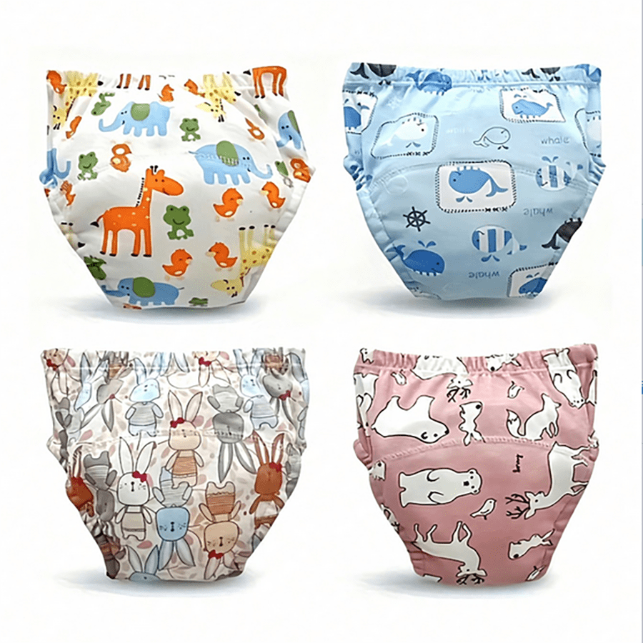 2 pièces/3 pièces Culottes d'entraînement pour bébé, couvre-couches lavables, culottes de propreté respirantes (couleurs aléatoires)