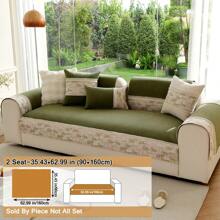 1pc Multi-Floral Patchwork Sofa Cover, Pet-Friendly Anti-Slip Couch Slipcover With High-End Feel, Soft Chenille For All Seasons - Green - View 16