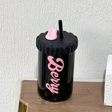 Summer Glass Cup, Water Bottle New Cup, Cup With Lid And Straw - Multicolor - View 8
