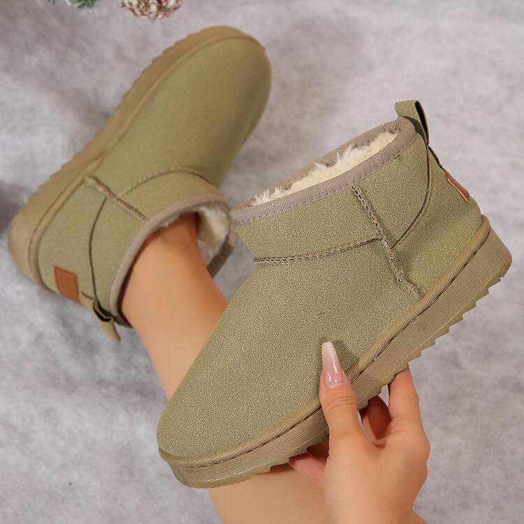 Women s Short Winter Boots Cozy Cotton Shoes With Thick Sole Classic Booties For Cold Weather New Snow Boot Style Ideal For Winter Fashion SHEIN USA