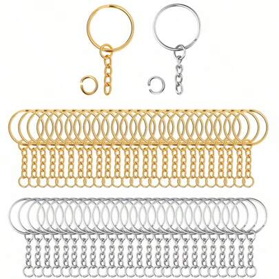 10/30/50/120 Stück 25mm Schlüsselringe Ketten Schlüsselhalter Zubehör für Taschen, Handy, Haustiere & mehr Geschenksouvenir Autoaccessoires Taschenanhänger Schule Niedlich Goth Y2k