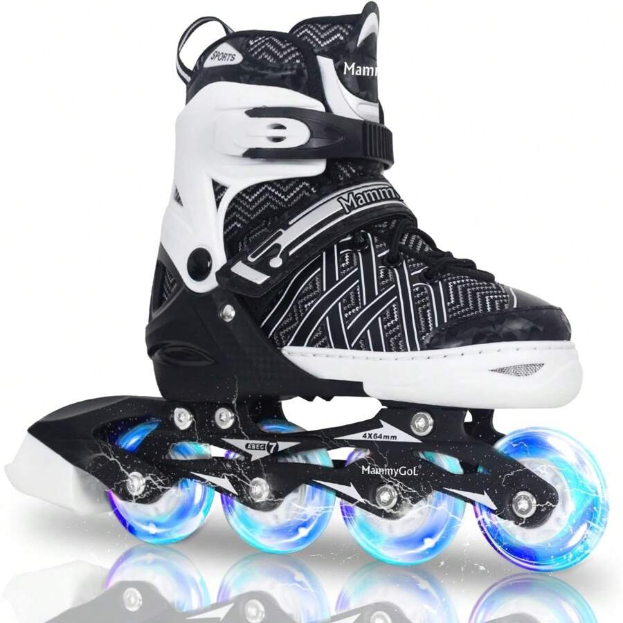 Adjustable Inline Skates For Kids,Roller Skates With Featuring All Illuminating Wheels - Beginner Skates For Girls And Boys,Youth Teens