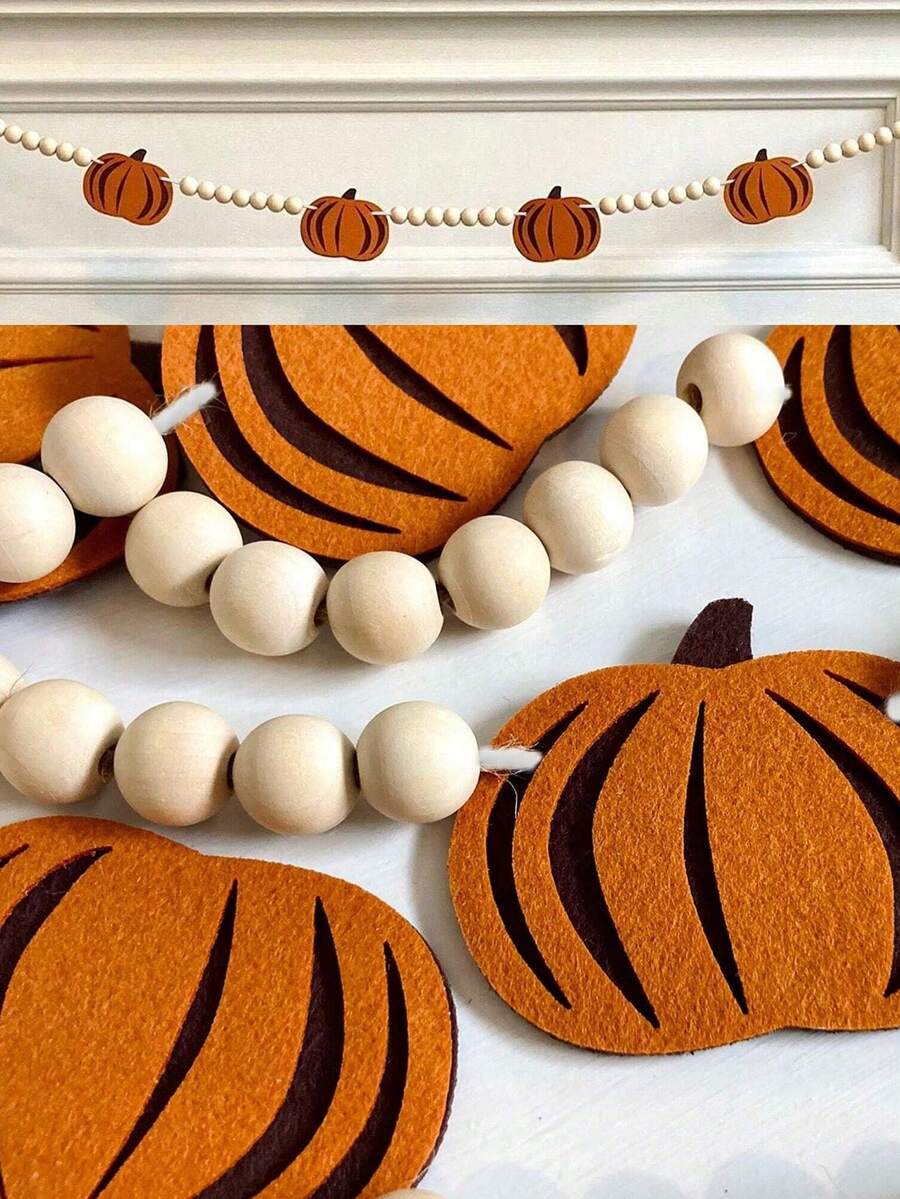 1 vòng hoa bí ngô Halloween, vòng hoa bí ngô nỉ vòng hoa hạt gỗ trang trí lễ Tạ ơn Halloween cho gia đình, trang trí bí ngô mùa thu cho phòng ngủ tường lò sưởi ngôi nhà ma ám trong nhà ngoài trời, biểu ngữ bí ngô, vòng hoa mùa thu, vòng hoa Halloween, đồ trang trí Halloween trong nhà tiệc Halloween - Nhiều màu - Xem 1