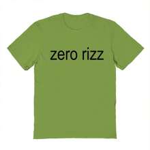 Nearly There Zero Rizz Unisex Graphic Cotton Short-Sleeve T-Shirt - 青檸色 - 查看 1