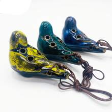 全新 6 孔鸟陶瓷陶笛，卡通风格陶笛，圣诞节和 - 彩色 - 查看 3