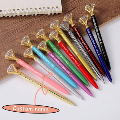 1 Stück - Personalisierter Kugelschreiber mit Geschenkbox, gravierter Kugelschreiber mit Wunschprägung, schöner Kugelschreiber mit Strass, Geschenk für Lehrer, Schulanfang, Party, Bridal-Shower, Geburtstag, Firma, Brautjungfer, eleganter Kugelschreiber mit Wunschprägung, Geschenkschreiber für Frauen, Weihnachtsgeschenk, Muttertagsgeschenk, Vatertagsgeschenk