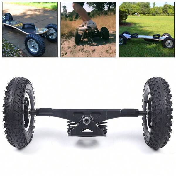 YUNRUX Rueda de patín de 8 pulgadas, juego combinado de camión de patineta, con soporte para ruedas, ruedas de patineta combinadas, polea para camión eléctrico todoterreno, longboard de tabla de montaña