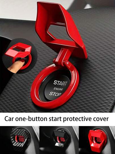 1 pieza Cubierta protectora creativa para botón de encendido de automóvil, pegatina decorativa para accesorios del interior del automóvil