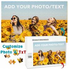 1 pieza de Rompecabezas de fotos y texto de madera personalizado. Crea tus propios rompecabezas de fotos personalizados para parejas, familias, bodas, San Valentín, Navidad, regalos de cumpleaños. Decorativo, exquisito, elegante, adorable, moderno, colorido, único, interesante. Kits de arte y manualidades personalizados, regalos personalizados para mujeres/hombres, juguetes para bebés, juguetes para niños pequeños, juguetes preescolares, juguetes para niños, rompecabezas personalizados a partir de fotos. Regalos ideales para él, ella, la familia, los amigos, los niños para cumpleaños, bodas, inauguración de la casa, dormitorio/sala de estar, para el Día del Niño. - Estilo horizontal - Ver 2