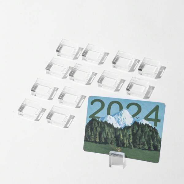 Set da 12 supporti per foto, cartellini prezzi, etichette di prodotto e promemoria in acrilico trasparente per allestire tavoli, matrimoni, ristoranti, feste di Natale e compleanni