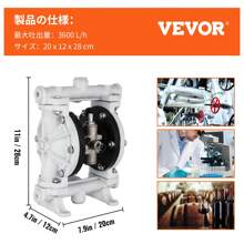 Air-Operated Double Diaphragm Pump, 1/2 In Inlet & Outlet, Polypropylene Body, 13.2 GPM & Max 120PSI, PTFE Diaphragm Pneumatic Transfer Pump For Petroleu, Oil & Low Viscosity Fluids