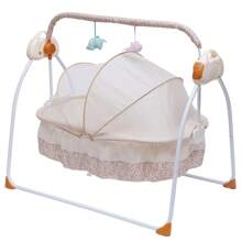 Rainaut Rinaut Automatic Baby Crib Cradle Auto-Swing Newborn Bassinet Bed Infant Bed - 卡其色 - 查看 2