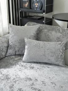 1pc Almofada de sofá de veludo de cor sólida com estilo, antiderrapante, anti-riscos, decoração de casa, almofada de sofá universal para quatro estações