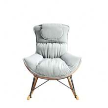 Leisure Sofa Single Rocking Chair, Light Luxury Sofa Chair, Balcony Leisure Area Single Chair, Comfortable And Breathable,Detachable And Washable Seat Cushion (Color: Beige) - 淺綠+絨 - 查看 9