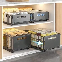 JYPS 1 件/2 件拉出式橱柜整理器,重型滑出式食品储藏室搁板,适用于厨房、客厅、家庭、水槽下厨房整理器、食品储藏室、浴室的滑动抽屉式食品储藏室搁板,适用于厨房底柜整理、卧室装饰万圣节装饰、房间装饰、圣诞装饰、万圣节、万圣节装饰、圣诞节、万圣节装饰、圣诞装饰、秋季装饰、圣诞装饰、存储、整理器 Sun Travel Cool - 黑色 - 查看 3