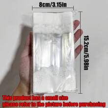50pcs/Set Transparent Food/Candy/Cake Plastic Self-Sealing Bags, 5.9in X 2.75in