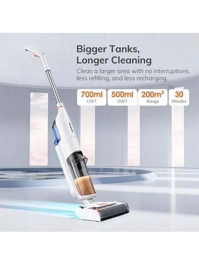 ILIFE W90 Wet Dry Cordless Stofzuiger Cleaner, In Vacuum, Mop Wash, Self Cleaning, 700ml Water Tank, 30 Minute Run Time. view 4