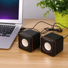 Mini 2.0 D-02A USB Speaker With Auxiliary For PC And Notebook Home Office - màu đen - Xem 1