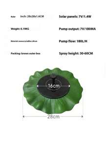 Solar Lily Pad Fountain For Garden Decoration, With DC Brushless Floating Solar Water Pump - Black - View 2